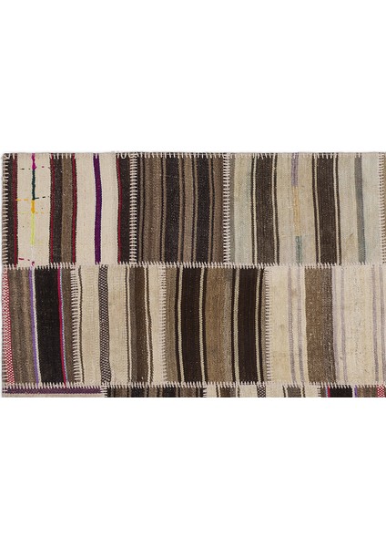 Teselya Bej Çizgili Etnik Modern Desenli Yün Hav Toz Vermez Leke Tutmayan Salon Yolluk Mutfak El Dokuma Halı fiyatları