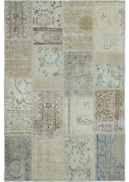 Iskece Bej Eskitme Etnik Modern Desenli Yün Hav Toz Vermez Leke Tutmayan Salon Yolluk Mutfak El Dokuma Halı