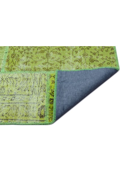 Iskece Yeşil Eskitme Etnik Modern Desenli Yün Hav Toz Vermez Leke Tutmayan Salon Yolluk Mutfak El Dokuma Halı fiyatları