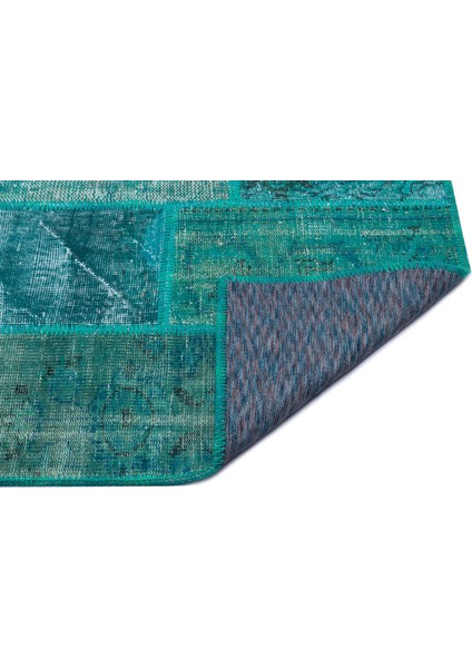 Iskece Turkuaz Eskitme Etnik Modern Desenli Yün Hav Toz Vermez Leke Tutmayan Salon Yolluk Mutfak El Dokuma Halı fiyatları