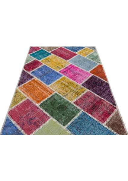 Iskece Bej Patchwork Etnik Modern Desenli Yün Hav Toz Vermez Leke Tutmayan Salon Yolluk Mutfak El Dokuma Halı modelleri