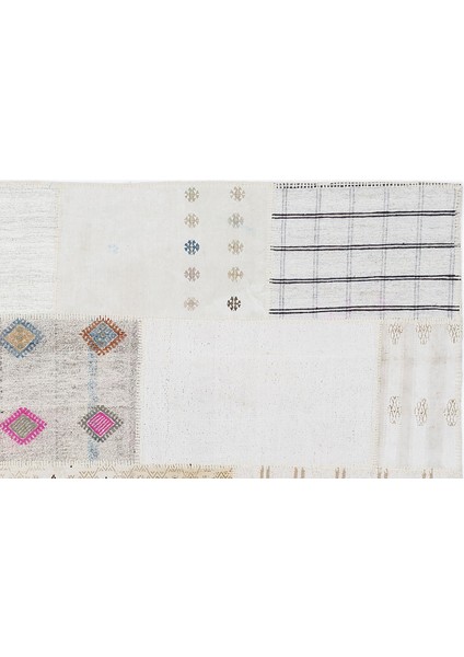 Teselya Bej Çizgili Etnik Modern Desenli Yün Hav Toz Vermez Leke Tutmayan Salon Yolluk Mutfak El Dokuma Halı modelleri