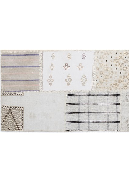 Teselya Bej Çizgili Etnik Modern Desenli Yün Hav Toz Vermez Leke Tutmayan Salon Yolluk Mutfak El Dokuma Halı fırsatları