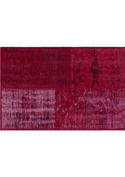 Iskece Kırmızı Eskitme Etnik Modern Desenli Yün Hav Toz Vermez Leke Tutmayan Salon Yolluk Mutfak El Dokuma Halı indirimleri