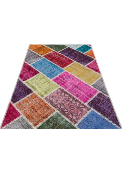 Iskece Bej Patchwork Etnik Modern Desenli Yün Hav Toz Vermez Leke Tutmayan Salon Yolluk Mutfak El Dokuma Halı modelleri