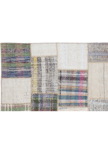 Bej Patchwork Etnik Modern Desenli Yün Hav Toz Vermez Leke Tutmayan Salon Yolluk Mutfak El Dokuma Halı fiyatları