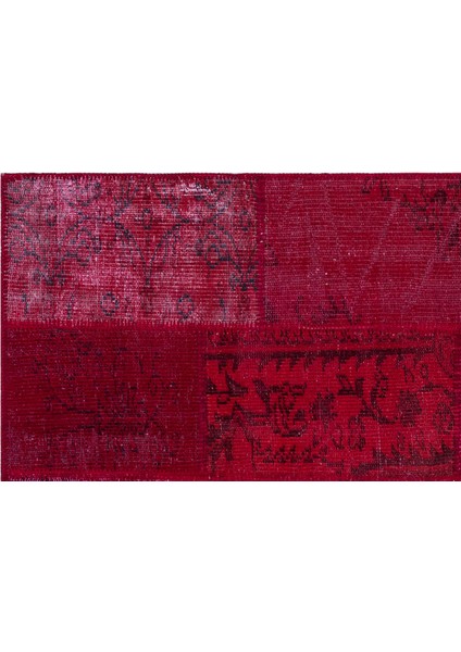 Iskece Kırmızı Eskitme Etnik Modern Desenli Yün Hav Toz Vermez Leke Tutmayan Salon Yolluk Mutfak El Dokuma Halı indirimleri