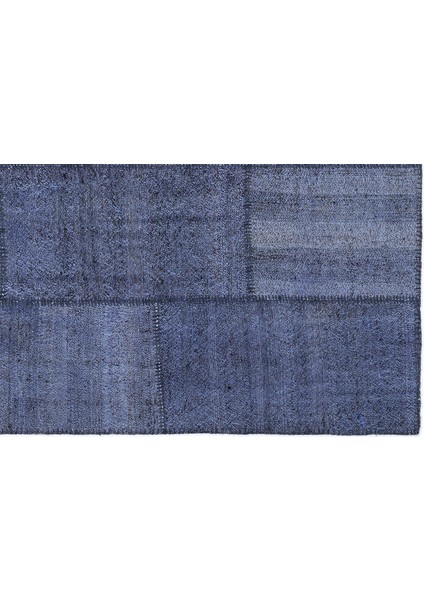 Teselya Mavi Patchwork Etnik Modern Desenli Yün Hav Toz Vermez Leke Tutmayan Salon Yolluk Mutfak El Dokuma Halı indirimleri