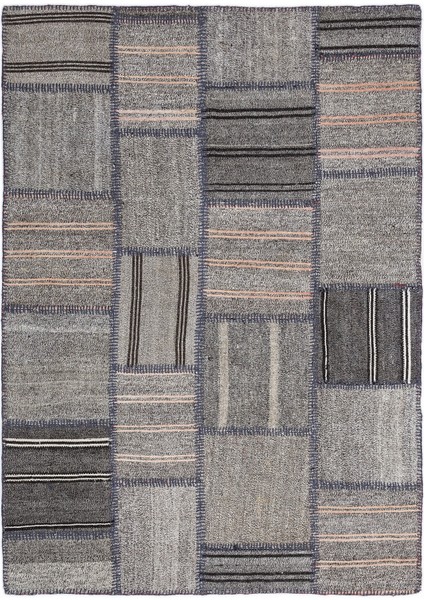 Teselya Bej Çizgili Etnik Modern Desenli Yün Hav Toz Vermez Leke Tutmayan Salon Yolluk Mutfak El Dokuma Halı