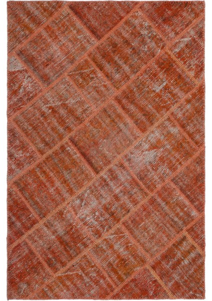 Iskece Turuncu Eskitme Etnik Modern Desenli Yün Hav Toz Vermez Leke Tutmayan Salon Yolluk Mutfak El Dokuma Halı