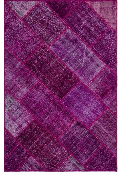 Iskece Pembe Eskitme Etnik Modern Desenli Yün Hav Toz Vermez Leke Tutmayan Salon Yolluk Mutfak El Dokuma Halı