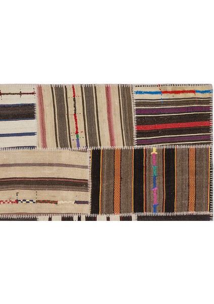 Teselya Kahverengi Çizgili Etnik Modern Desenli Yün Hav Toz Vermez Leke Tutmayan Salon Yolluk Mutfak El Dokuma Halı modelleri