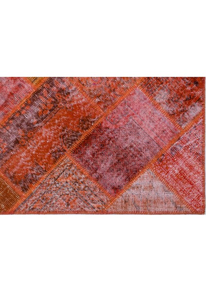 Iskece Kırmızı Eskitme Etnik Modern Desenli Yün Hav Toz Vermez Leke Tutmayan Salon Yolluk Mutfak El Dokuma Halı fırsatları