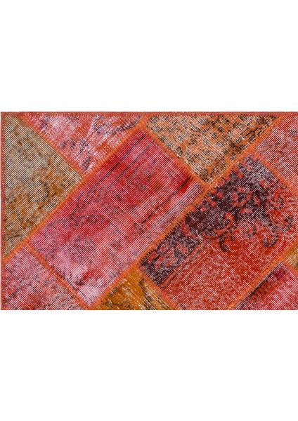 Iskece Kırmızı Eskitme Etnik Modern Desenli Yün Hav Toz Vermez Leke Tutmayan Salon Yolluk Mutfak El Dokuma Halı indirimleri