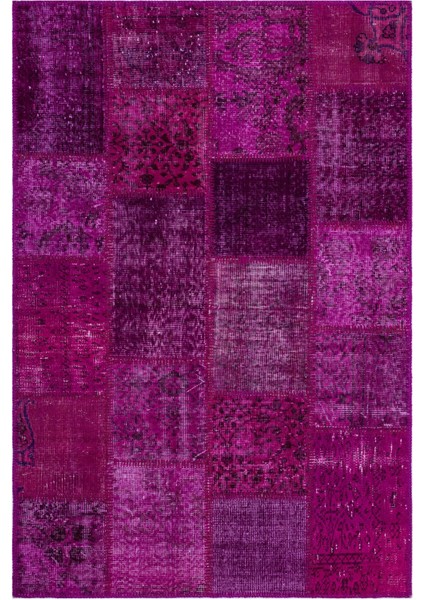 Iskece Pembe Eskitme Etnik Modern Desenli Yün Hav Toz Vermez Leke Tutmayan Salon Yolluk Mutfak El Dokuma Halı