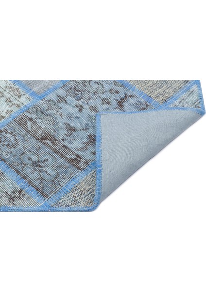 Iskece Mavi Eskitme Etnik Modern Desenli Yün Hav Toz Vermez Leke Tutmayan Salon Yolluk Mutfak El Dokuma Halı fiyatları