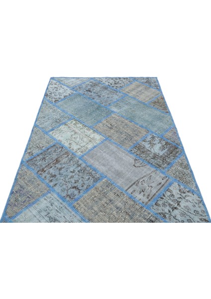 Iskece Mavi Eskitme Etnik Modern Desenli Yün Hav Toz Vermez Leke Tutmayan Salon Yolluk Mutfak El Dokuma Halı modelleri