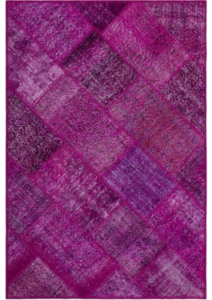 Iskece Pembe Eskitme Etnik Modern Desenli Yün Hav Toz Vermez Leke Tutmayan Salon Yolluk Mutfak El Dokuma Halı