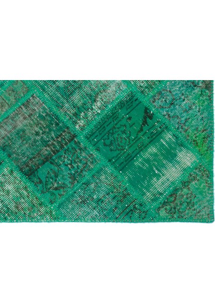 Iskece Yeşil Eskitme Etnik Modern Desenli Yün Hav Toz Vermez Leke Tutmayan Salon Yolluk Mutfak El Dokuma Halı modelleri