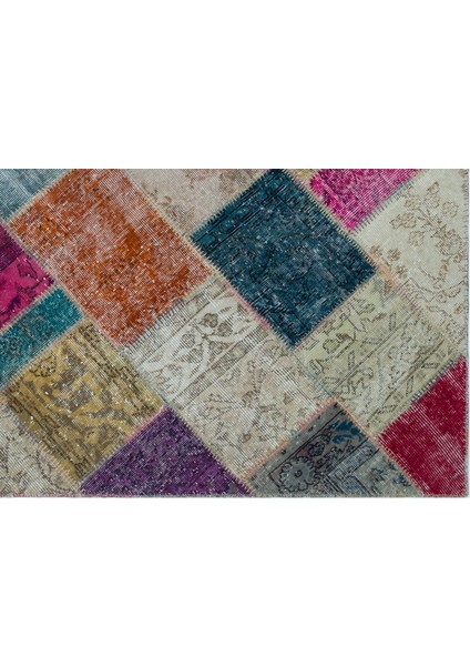 Iskece Bej Patchwork Etnik Modern Desenli Yün Hav Toz Vermez Leke Tutmayan Salon Yolluk Mutfak El Dokuma Halı fırsatları
