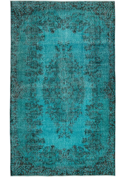 Atina Mavi Eskitme Yün Modern Desenli Yün Hav Toz Vermez Leke Tutmayan Salon Yolluk Mutfak El Dokuma Halı