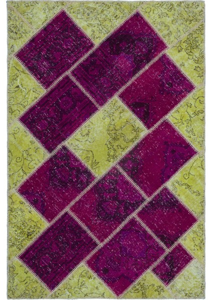 Iskece Bej Patchwork Etnik Modern Desenli Yün Hav Toz Vermez Leke Tutmayan Salon Yolluk Mutfak El Dokuma Halı