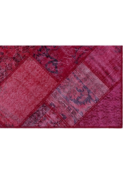 Iskece Kırmızı Eskitme Etnik Modern Desenli Yün Hav Toz Vermez Leke Tutmayan Salon Yolluk Mutfak El Dokuma Halı fırsatları