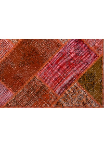 Iskece Kırmızı Eskitme Etnik Modern Desenli Yün Hav Toz Vermez Leke Tutmayan Salon Yolluk Mutfak El Dokuma Halı fırsatları