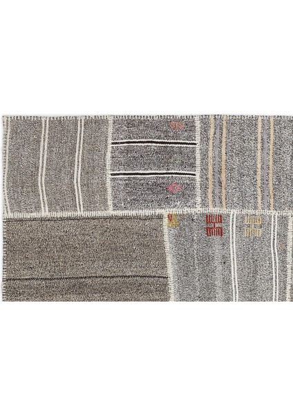 Kahverengi Patchwork Etnik Modern Desenli Yün Hav Toz Vermez Leke Tutmayan Salon Yolluk Mutfak El Dokuma Halı fiyatları