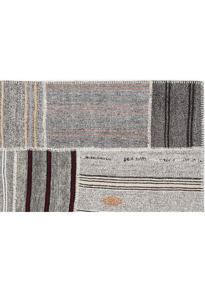 Kahverengi Patchwork Etnik Modern Desenli Yün Hav Toz Vermez Leke Tutmayan Salon Yolluk Mutfak El Dokuma Halı modelleri