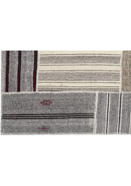 Kahverengi Patchwork Etnik Modern Desenli Yün Hav Toz Vermez Leke Tutmayan Salon Yolluk Mutfak El Dokuma Halı fırsatları