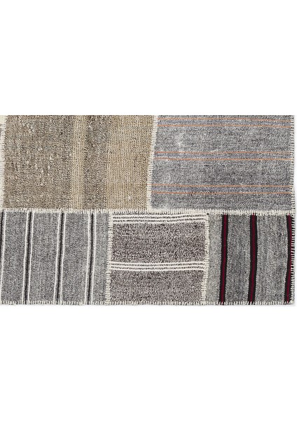 Kahverengi Patchwork Etnik Modern Desenli Yün Hav Toz Vermez Leke Tutmayan Salon Yolluk Mutfak El Dokuma Halı indirimleri