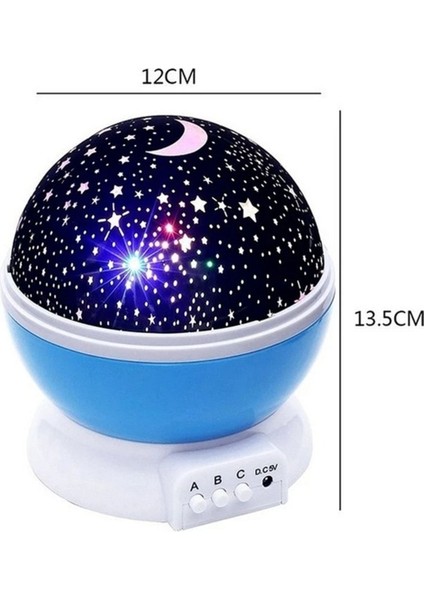Dönen Projeksiyon Gece Lambası Star Master Ay Yıldız LED - Pembe
