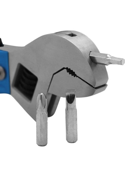 12 Fonksiyonlu Paslanmaz Çelik Kurbağacık Ingiliz Anahtarı - Mavi indirimleri