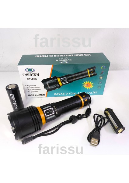 RT-453 50W 1000 Lumen 4800 Mah 1-1,5 Km Menzilli Sarjli El Feneri