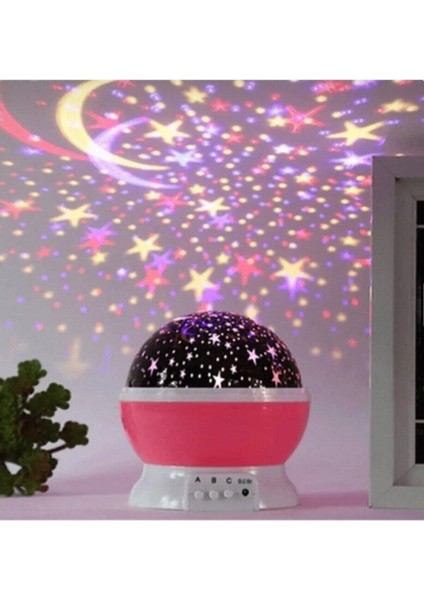 Renkli Yıldızlı Dönen Gökyüzü Projeksiyon Gece Lambası Pembe-Dekoratif-Masa Süsü fiyatları