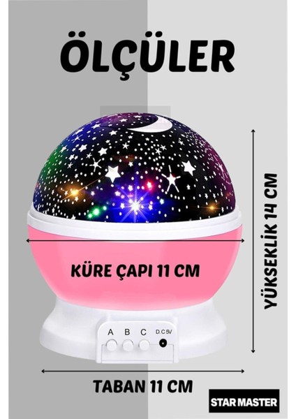 Dönen Star Master Renkli Yıldızlı Gökyüzü Projeksiyon Gece Lambası modelleri
