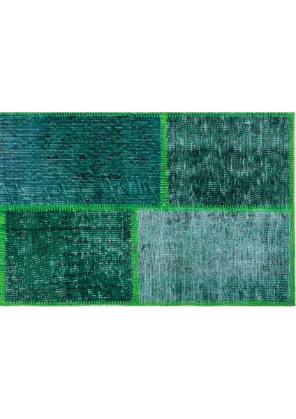 Iskece Yeşil Eskitme Etnik Modern Desenli Yün Hav Toz Vermez Leke Tutmayan Salon Yolluk Mutfak El Dokuma Halı modelleri