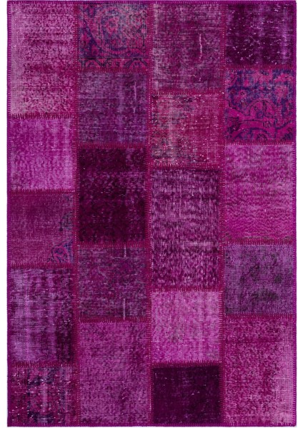 Iskece Pembe Eskitme Etnik Modern Desenli Yün Hav Toz Vermez Leke Tutmayan Salon Yolluk Mutfak El Dokuma Halı