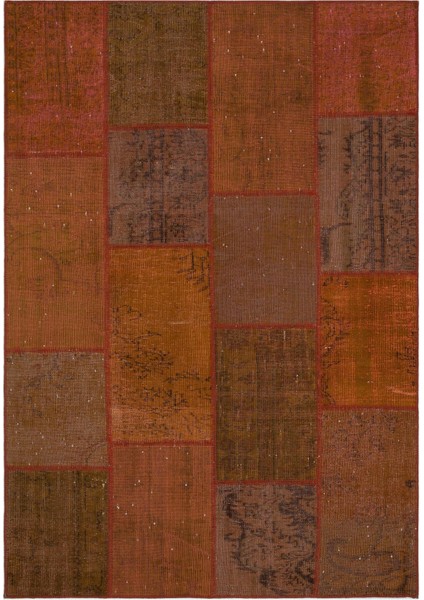 Iskece Turuncu Eskitme Etnik Modern Desenli Yün Hav Toz Vermez Leke Tutmayan Salon Yolluk Mutfak El Dokuma Halı