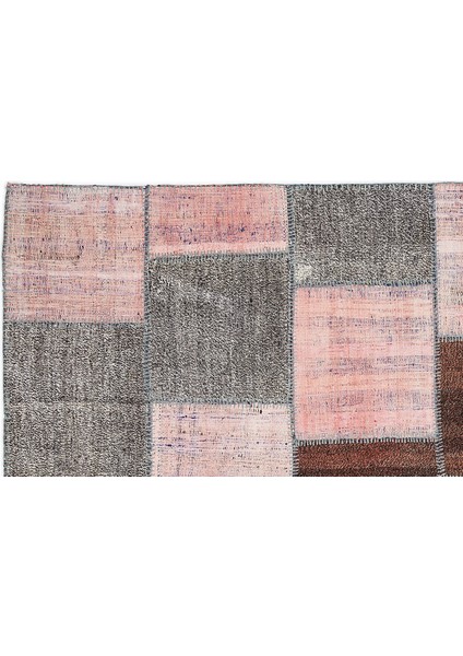 Pembe Patchwork Etnik Modern Desenli Yün Hav Toz Vermez Leke Tutmayan Salon Yolluk Mutfak El Dokuma Halı fiyatları