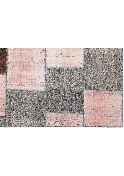 Pembe Patchwork Etnik Modern Desenli Yün Hav Toz Vermez Leke Tutmayan Salon Yolluk Mutfak El Dokuma Halı indirimleri