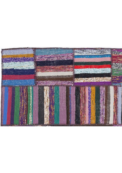 Mor Patchwork Etnik Modern Desenli Yün Hav Toz Vermez Leke Tutmayan Salon Yolluk Mutfak El Dokuma Halı fiyatları