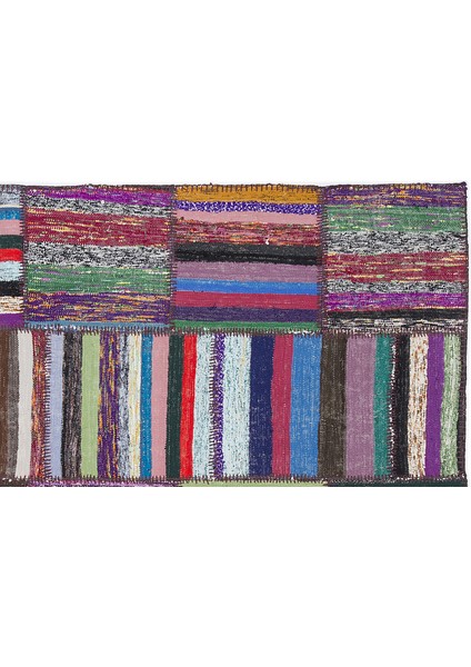 Mor Patchwork Etnik Modern Desenli Yün Hav Toz Vermez Leke Tutmayan Salon Yolluk Mutfak El Dokuma Halı modelleri