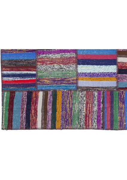 Mor Patchwork Etnik Modern Desenli Yün Hav Toz Vermez Leke Tutmayan Salon Yolluk Mutfak El Dokuma Halı fırsatları