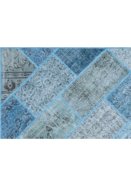 Turkuaz Patchwork Etnik Modern Desenli Yün Hav Toz Vermez Leke Tutmayan Salon Yolluk Mutfak El Dokuma Halı indirimleri