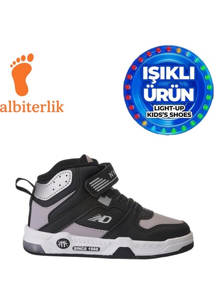 Unisex Erkek Kız Çocuk Basket Boğazlı Cırtlı 4 Mevsim Işıklı Kışlık Çocuk Spor Ayakkabı