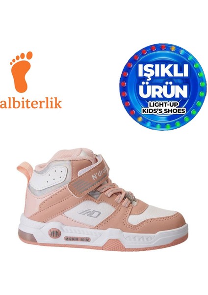 Unisex Erkek Kız Çocuk Basket Boğazlı Cırtlı 4 Mevsim Işıklı Kışlık Çocuk Spor Ayakkabı