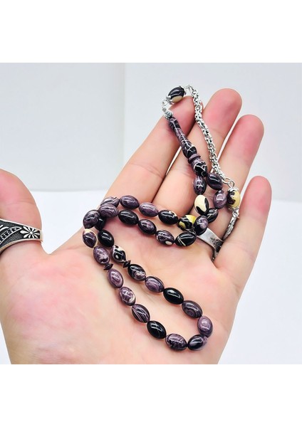 Koyu Renk Hareli Sıkma Ateş Kehribar Tesbih modelleri