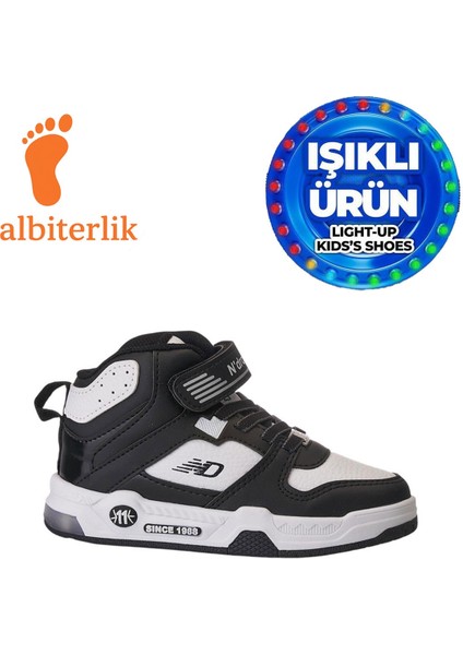 Unisex Erkek Kız Çocuk Basket Boğazlı Cırtlı 4 Mevsim Işıklı Kışlık Çocuk Spor Ayakkabı